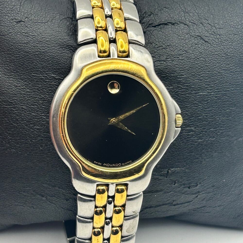 Movado Museum Classic Black Dial Two Tone Swiss Made Men’s Watch New Battery